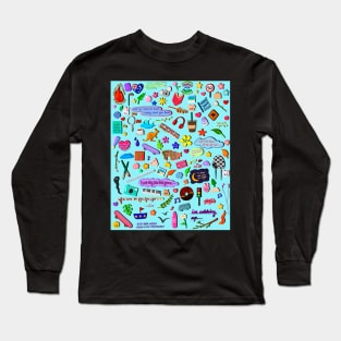 Stray Kids FNF doodle (blue) Long Sleeve T-Shirt